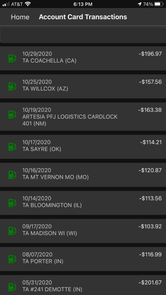 tsd open roads fuel card