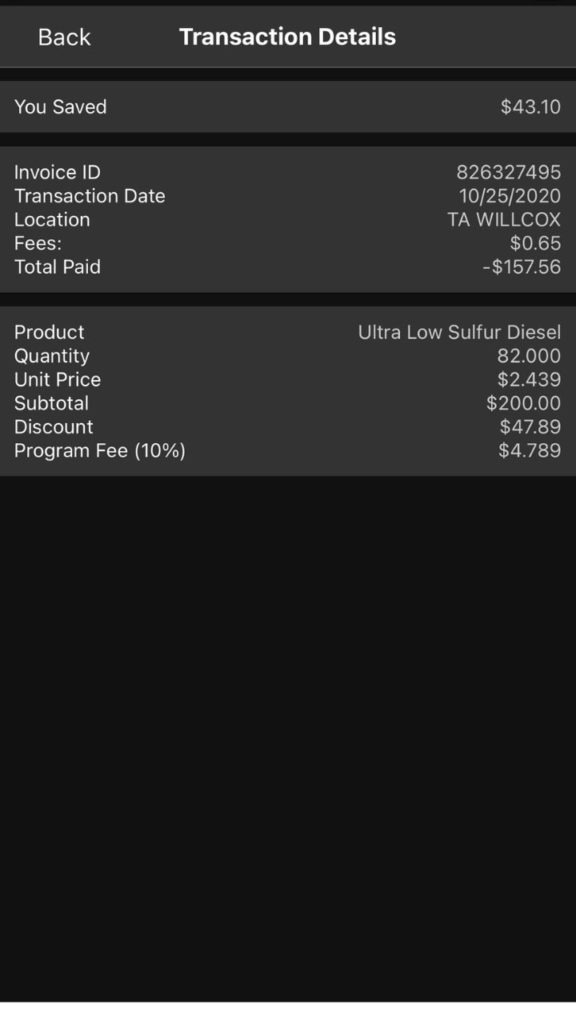 tsd open roads fuel card